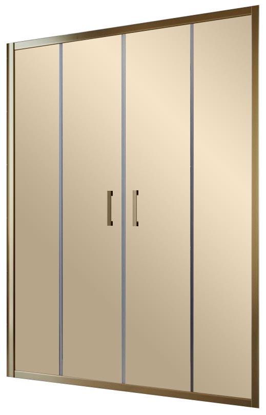 Дверь в нишу Z2P, 170*190 см, двухстворчатая раздвижная, профиль бронза, стекло бронза QuickNano ZZ