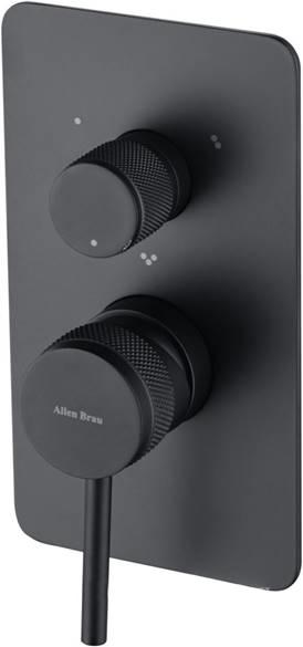 Смеситель для душа/ванны, встраиваемый в стену, с переключателем на 3 выхода, (цв.черный матовый), Priority 3.0 ZZ