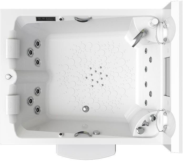 Минибассейн "RIMINI", 1900х1500, рама-подставка, , слив-перелив полуавтомат, 10 гидромассажных форсунок, контроллер 200, хромотерапия, ручки, под-к,ZZ