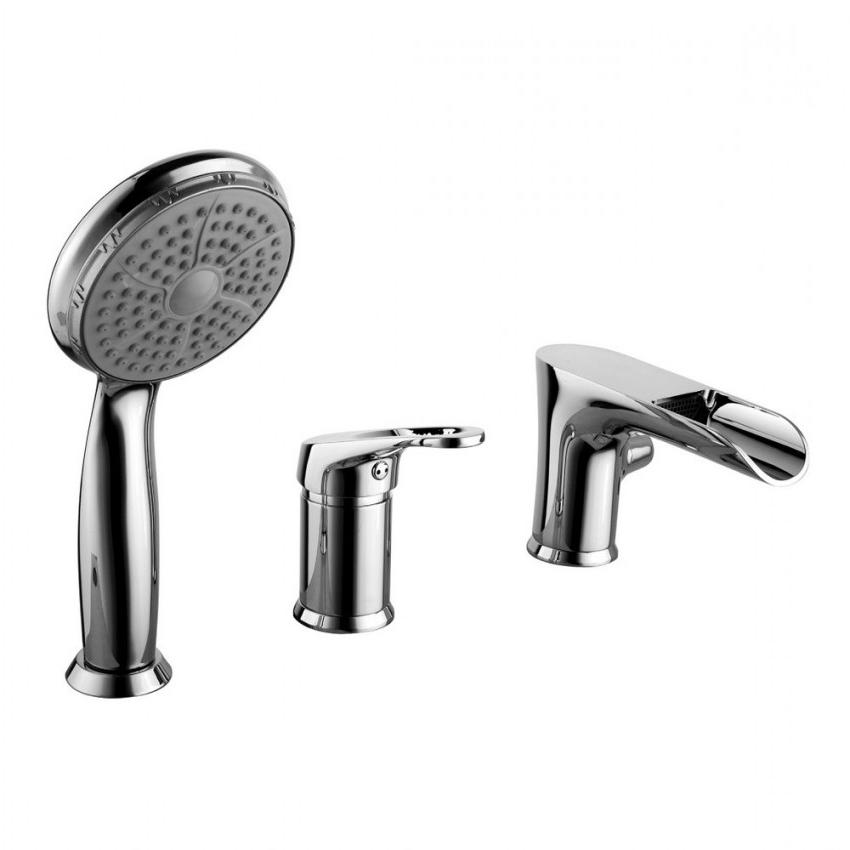 Смеситель врезной для ванны на три отверстия Omega, хром