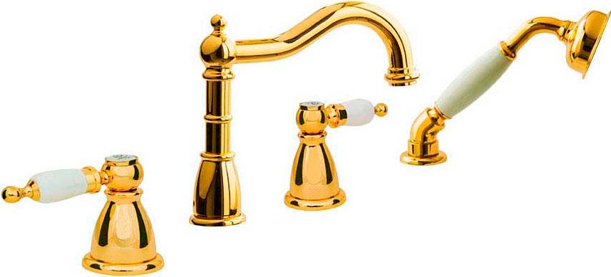 Смеситель врезной для ванны на четыре отверстия Oro, цв.золото ZZ