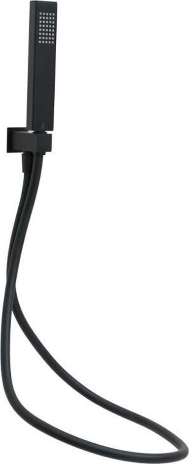 Душевой гарнитур: лейка, шланг 1500мм, кронштейн совмещенный со шланговым подсоединением, (цв.черный матовый), Infinity ZZ