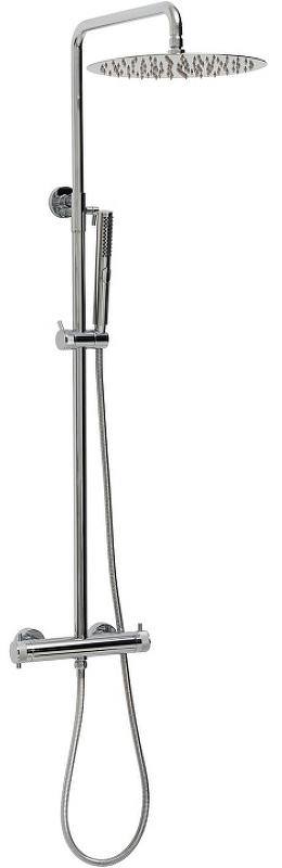 Смеситель-термостат для душа, со стационарным верхним душем 300х300мм., душевая лейка, шланг в компл., (цв.хром), Fantasy ZZ