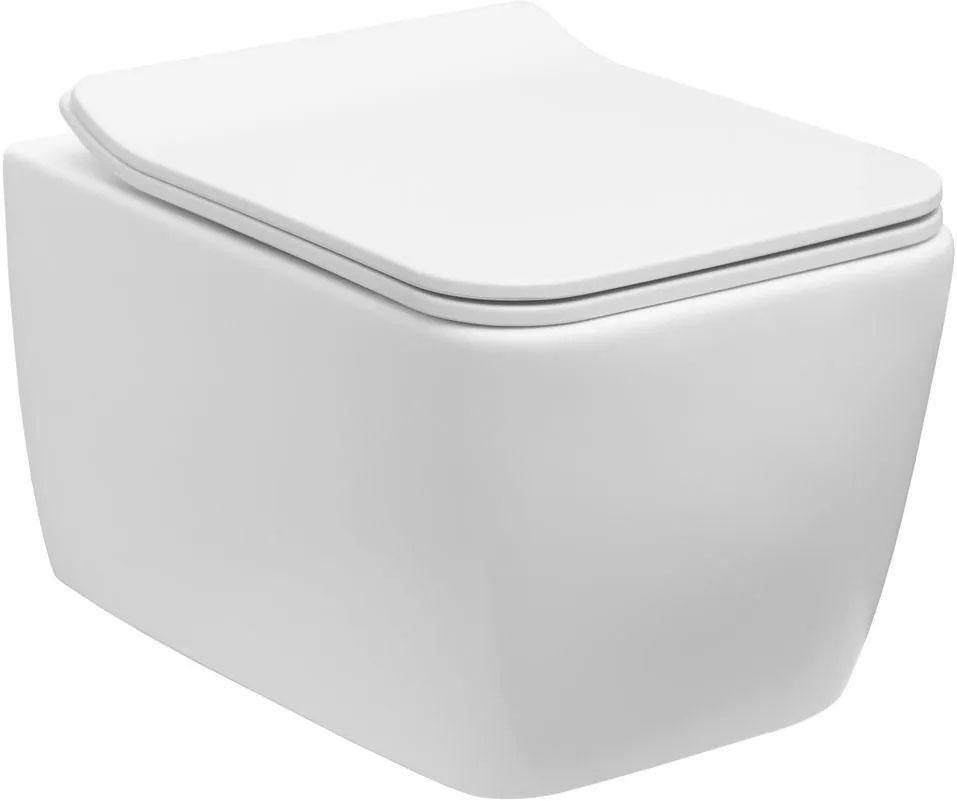 Унитаз подвесной 518х370мм, без сиденья, крепеж в компл., (цв.белый матовый), Liberty ZZ