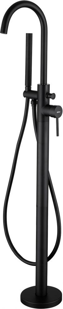 Смеситель для ванны, напольный, лейка, шланг, внутрен.часть в компл., (цв.черный матовый), Wasser Kreis ZZ