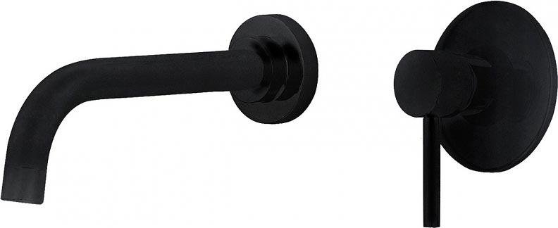 Смеситель для раковины, встраиваемый в стену, внутрен. часть в компл., (цв.черный матовый), Wasser Kreis ZZ