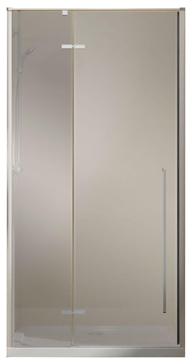 Дверь для душа в нишу, 900хh1950мм, распашная с неподв.сегментом, правая/левая, (стекло 6мм прозрачное, фурн.цв.хром), Slim-N ZZ