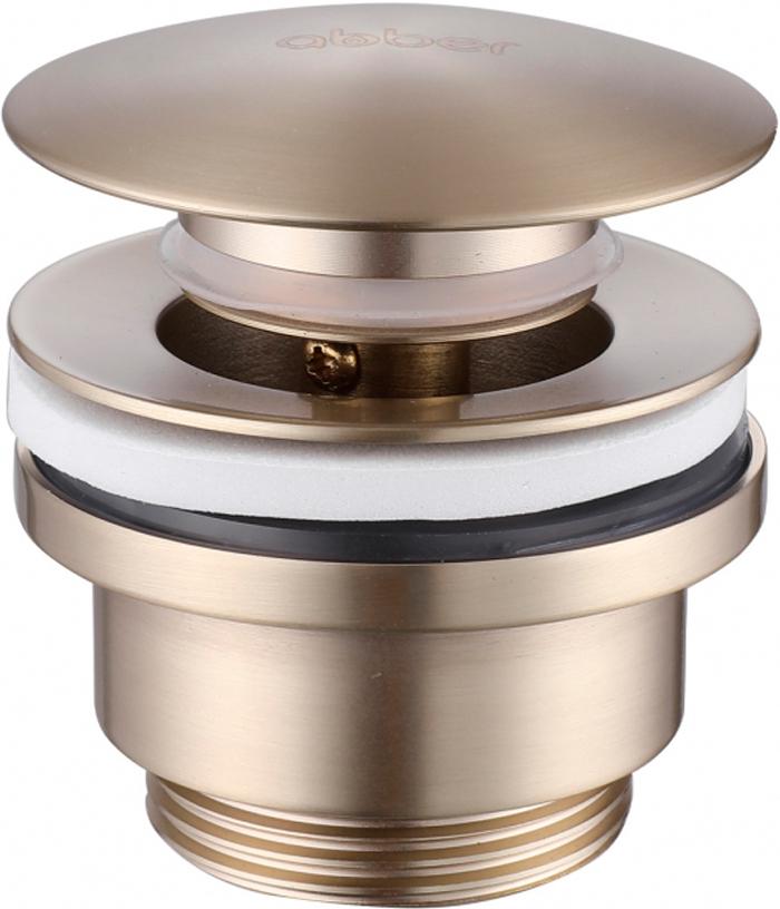 Донный клапан для сливного отверстия раковин/биде без перелива, клик-клак, G 1 1/4, (цв.золото матовое), Abber ZZ