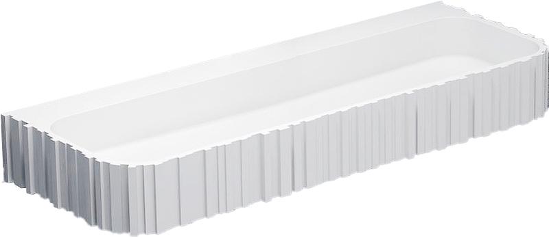 Раковина подвесная, 800х450хh150мм, без отв.д/смесит., без перелива, накладка слива, крепеж в компл., (искусств. камень цв. белый матовый), Stein ZZ