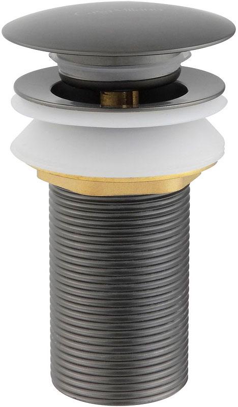 Донный клапан для сливного отверстия раковин без перелива, нажимной Clic-Clac, G 1 1/4, (металл цв.графит браш), Infinity ZZ