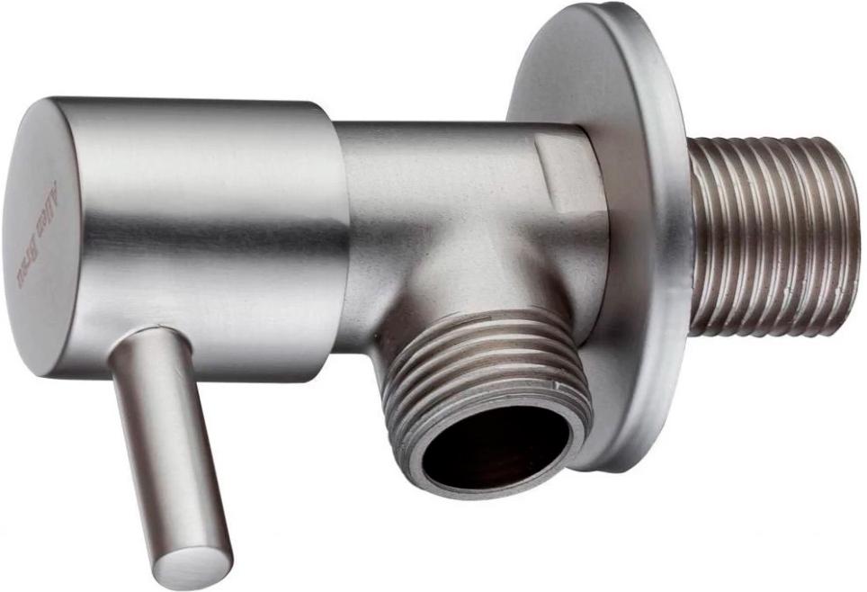 Вентиль запорный, угловой, 1/2 х 1/2, (цв.никель браш), Priority ZZ