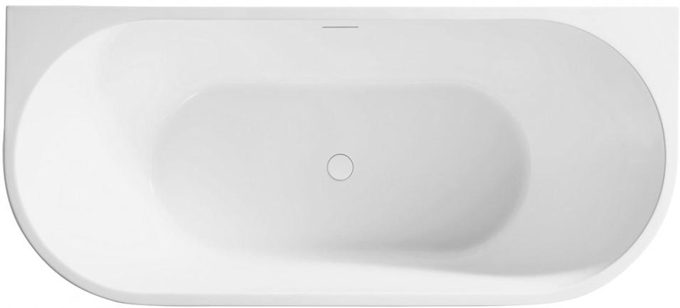 Ванна 1700х750h600мм, пристенная, на каркасе, интегрированный слив-прелив крышка слива в цвет ванны., (акрил цв.белый), Abber ZZ