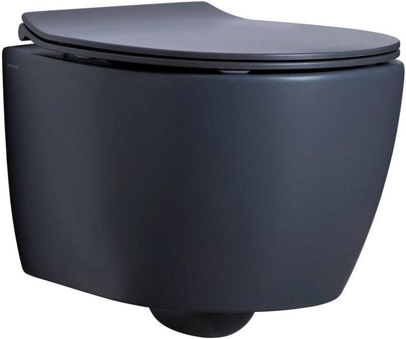 Унитаз подвесной 510х363мм, безободковый, без сиденья, (цв.антрацит), Fantasy ZZ