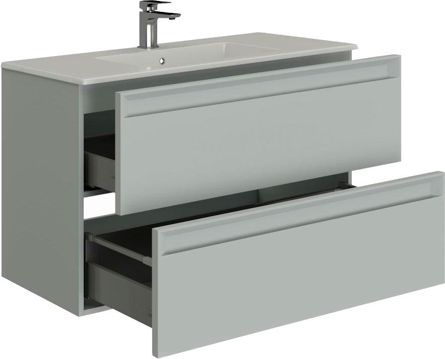 Тумба под раковину, с двумя выкатными ящиками, 800х460хh634мм, без раковины, (цв.папирус матовый), Eclipse 2.0 ZZ