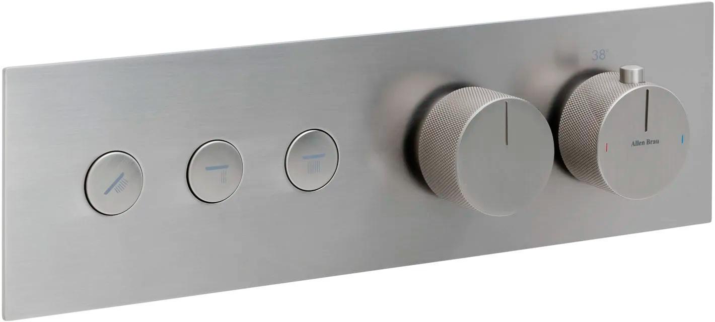 Смеситель для душа/ванны, встраиваемый в стену, с переключателем на 3 выхода, (цв. браш.никель), Liberty ZZ