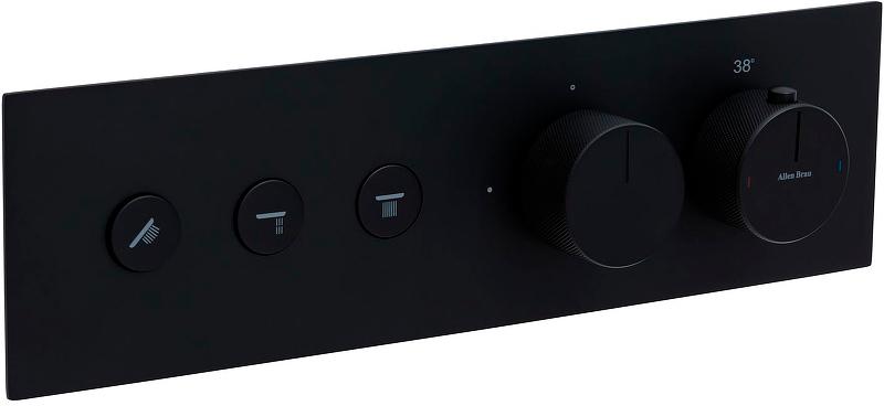 Смеситель для душа/ванны, встраиваемый в стену, с переключателем на 3 выхода, (цв.черный матовый), Liberty ZZ