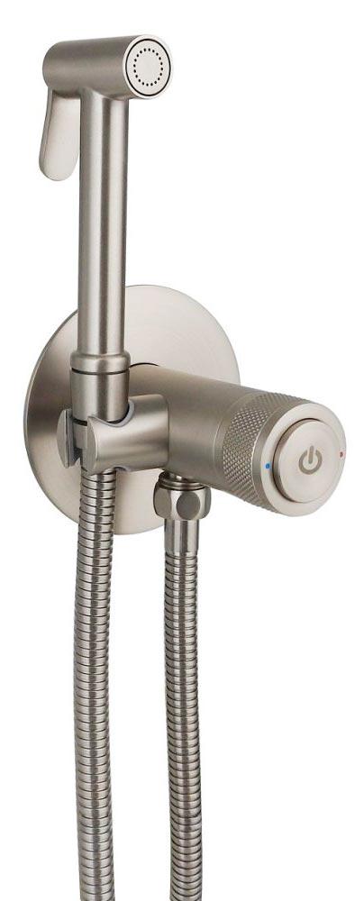 Смеситель совмещ. с гигиенич. душем, готовый к-т: лейка, шланг, скрытая часть, (цв.никель браш.), Liberty