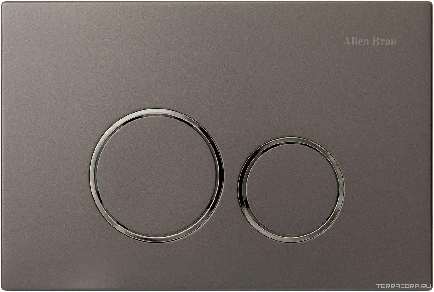 Кнопка двойного смыва, пневм., для инсталляции д/унитаза, (пластик цв.графит, кольца кнопок цв.хром), Priority ZZ