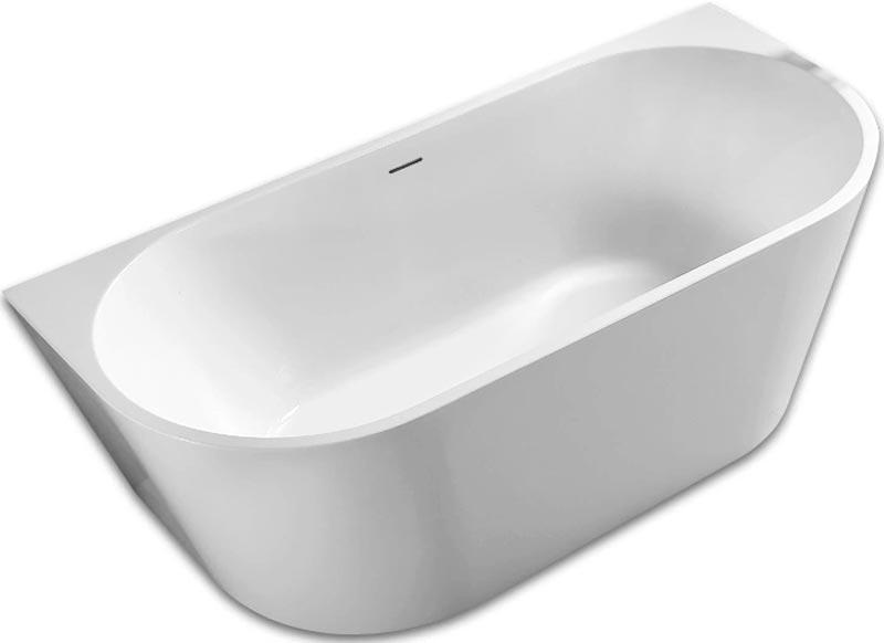 Ванна 1700х800h600мм, пристенная, на каркасе, интегрированный слив-прелив крышка слива в цвет ванны., (акрил цв.белый), Abber ZZ