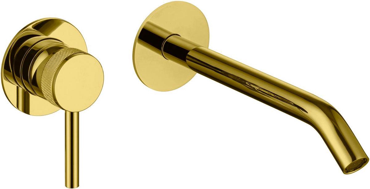 Смеситель для раковины, встраиваемый в стену, излив 200мм, встраив.часть в компл., (цв.золото браш.), Priority 3.0 ZZ