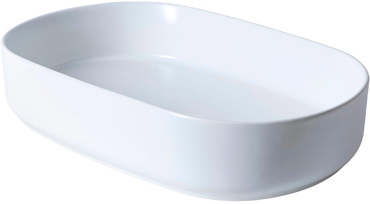 Раковина накладная на столешницу, овальная 550х360хh120мм, без отв.д/смесит., без перелива, (цв.белый матовый), Fantasy ZZ