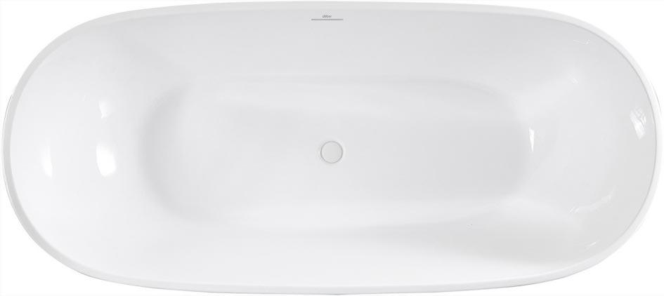 Ванна 1800х815h580мм, отдельностоящая, на каркасе, интегрированный слив-прелив крышка слива в цвет ванны., (акрил цв.белый), Abber ZZ