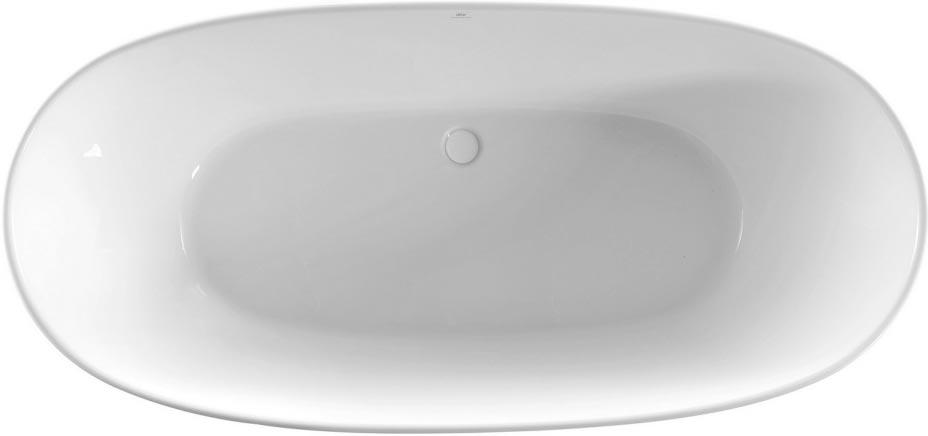 Ванна 1700х800h580мм, отдельностоящая, на каркасе, интегрированный слив-прелив крышка слива в цвет ванны., (акрил цв.белый), Abber ZZ