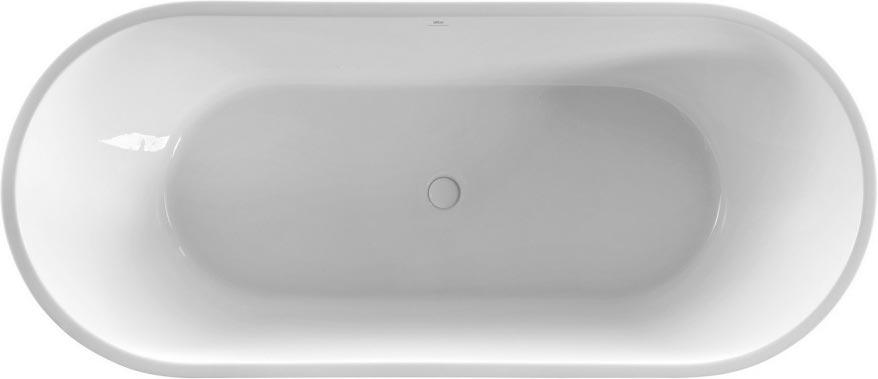 Ванна 1700х740h580мм, отдельностоящая, на каркасе, интегрированный слив-прелив крышка слива в цвет ванны., (акрил цв.белый), Abber ZZ
