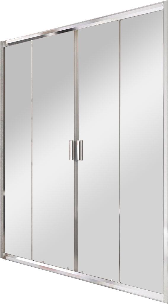 Душевые двери Blix BLDP4-160 см, раздвижные двухсекционные,  профиль блестящий хром, стекло прозрачное, ZZ