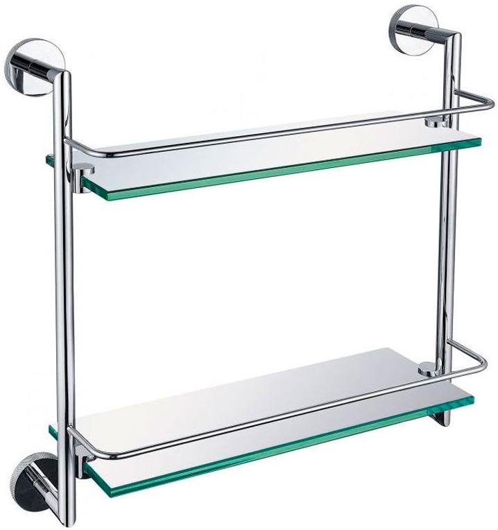 Полка двойная 418х408х138мм, (стекло прозрачное, держат.цв.хром), Priority ZZ