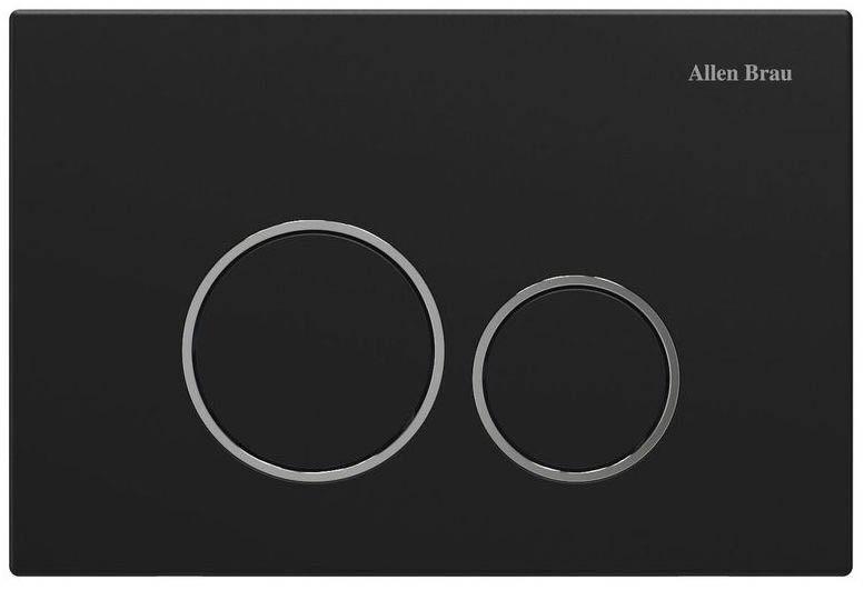 Кнопка двойного смыва, пневм., для инсталляции д/унитаза, (пластик цв.черный матовый, кольца кнопок цв.хром), Priority ZZ