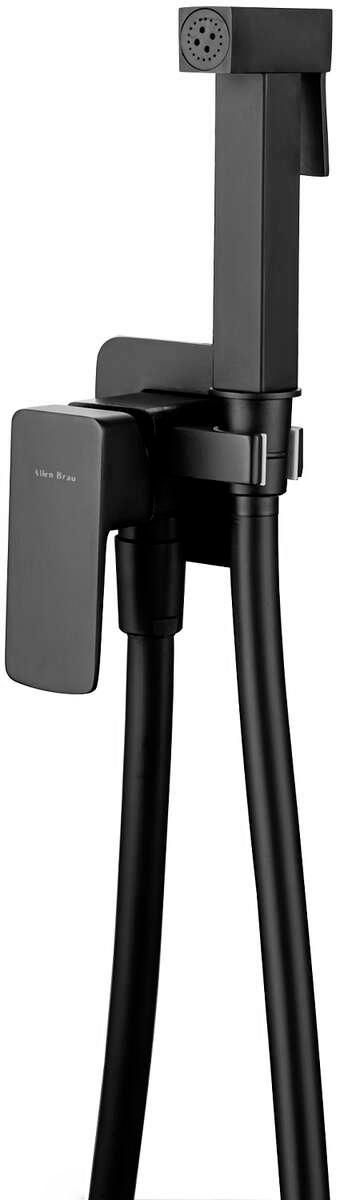 Смеситель совмещённый с гигиеническим душем, (готовый комплект: лейка, шланг, скрытая часть), (цв.чёрный матовый),Infinity ZZ