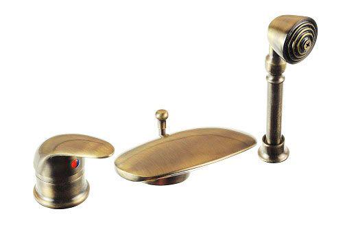 Смеситель врезной для ванны на три отверстия Niagara, бронза