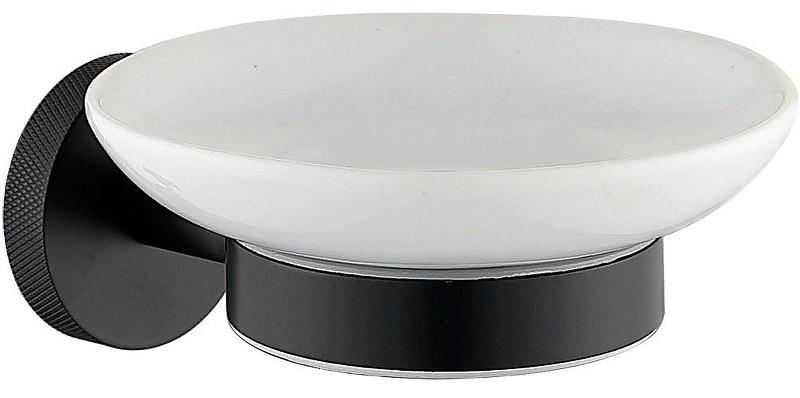 Мыльница настенная, (керамика, держат.цв.черный матовый), Priority ZZ