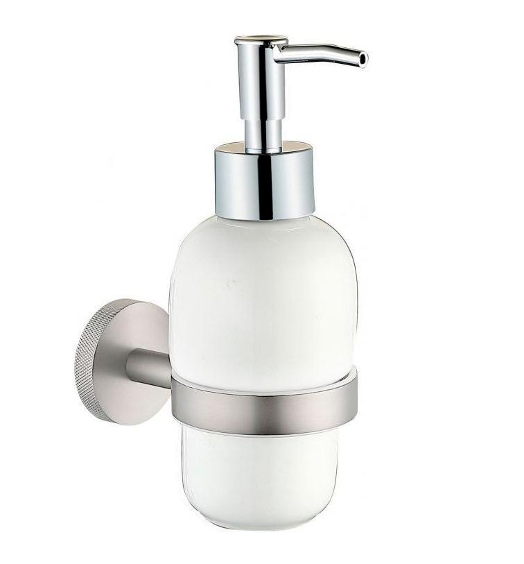 Дозатор настенный, (керамика, держат.цв. браш.никель), Priority ZZ