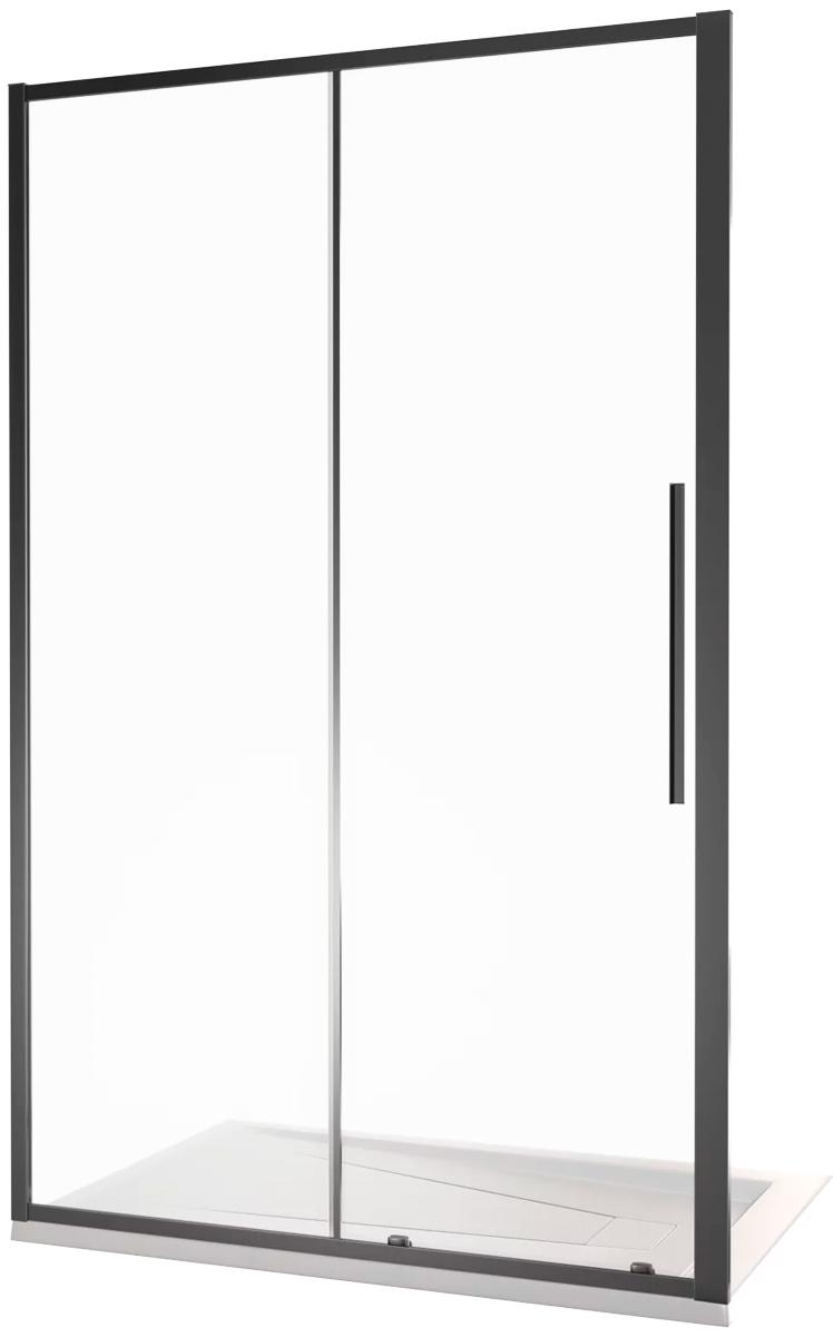 Душевая дверь в нишу раздвижная Good Door (BAS) Idea 1100x1950 мм, профиль черный, стекло прозрачное 6 мм  ZZ