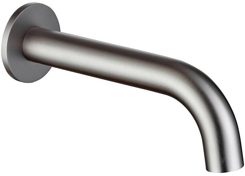 Излив для набора воды в ванну, встраиваемый в стену, 164мм, (цв.браш.никель), Priority ZZ