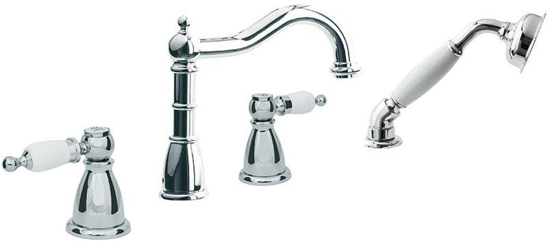 Смеситель врезной для ванны на четыре отверстия Cromo, хром ZZ