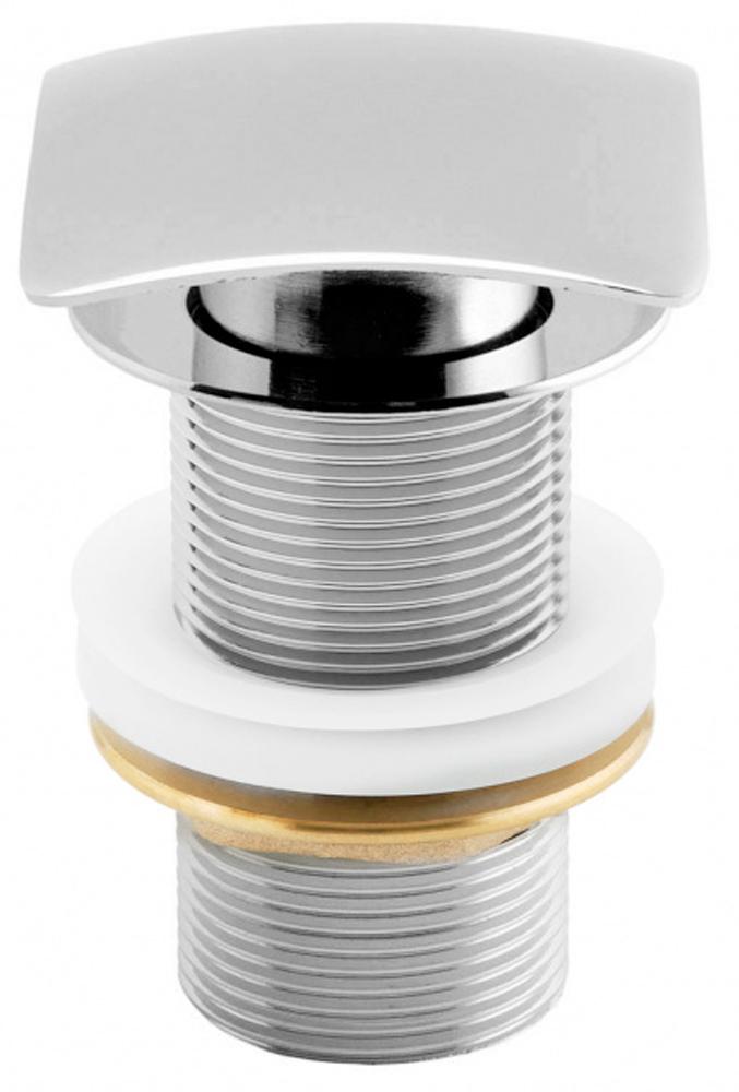 Донный клапан для сливного отверстия раковин без перелива, нажимной Clic-Clac, G 1 1/4, квадрат, (металл цв.хром), Infinity ZZ