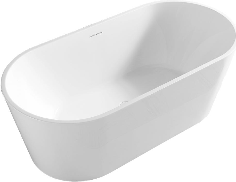 Ванна 1500х750h580мм, отдельностоящая, на каркасе, интегрированный слив-прелив крышка слива в цвет ванны., (акрил цв.белый), Abber ZZ
