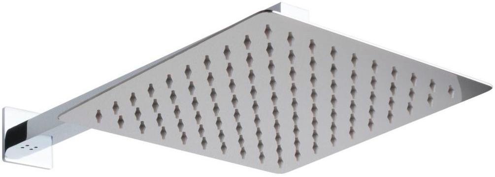 Душ верхний, стационарный, квадратный 250х250мм, G 1/2, антикальц., стеновой кронштейн 380мм, (латунь цв.хром), Infinity ZZ