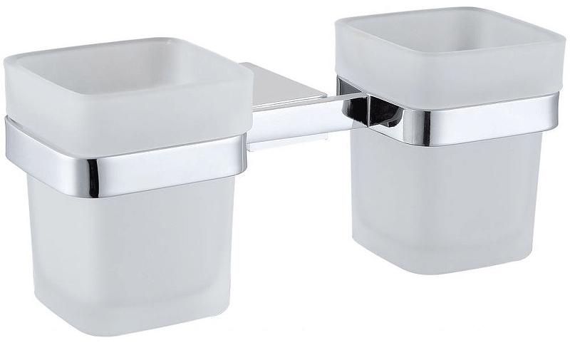 Стакан двойной, настенный, (стекло матовое, держат.цв.хром), Infinity ZZ