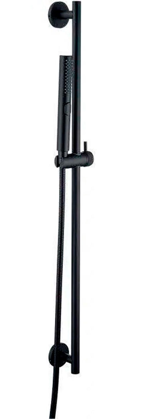 Душевой гарнитур: штанга 858мм, лейка, шланг 1500мм, (цв.черный матовый), Priority ZZ