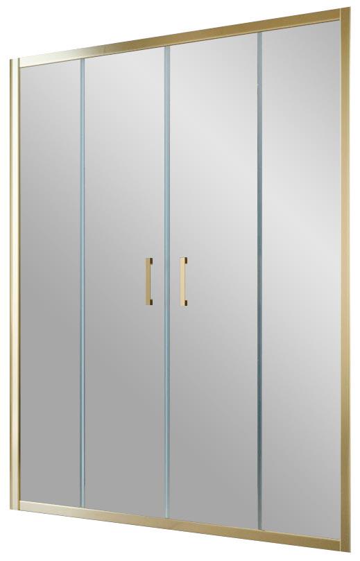 Дверь в нишу Z2P, 180*190 см, двухстворчатая раздвижная, профиль золото, стекло прозрачное ZZ