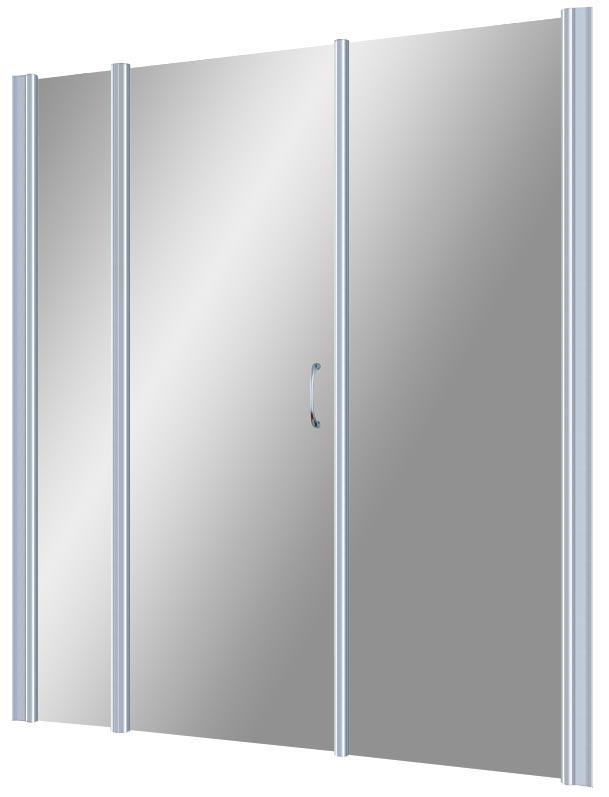 Дверь в нишу EP-2F, 175x190 см, распашная, левая, профиль мат.хром, стекло прозрачное ZZ