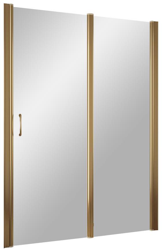 Дверь в нишу EP-F-1, 110x190 см, правая, распашная с неподвижным элементом, профиль бронза, стекло сатин ZZ