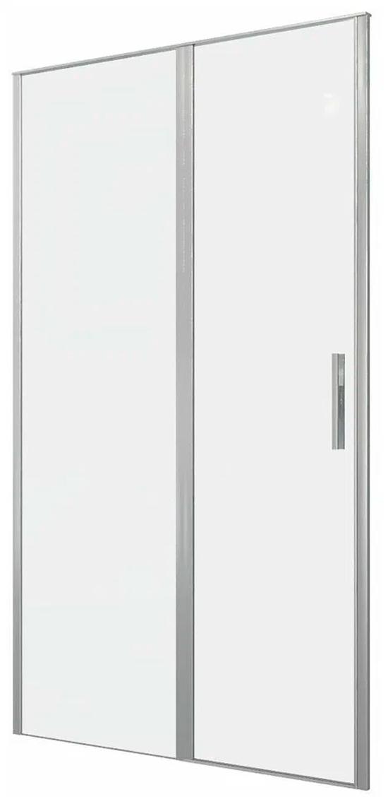 Дверь д/д 1200хh2000мм, в нишу или для бок.стенки, с неподв.сегмет, распашн. правая/левая,(ст.прозр.8мм Easyclean,фурнит.цв.серебро браш), Priority ZZ