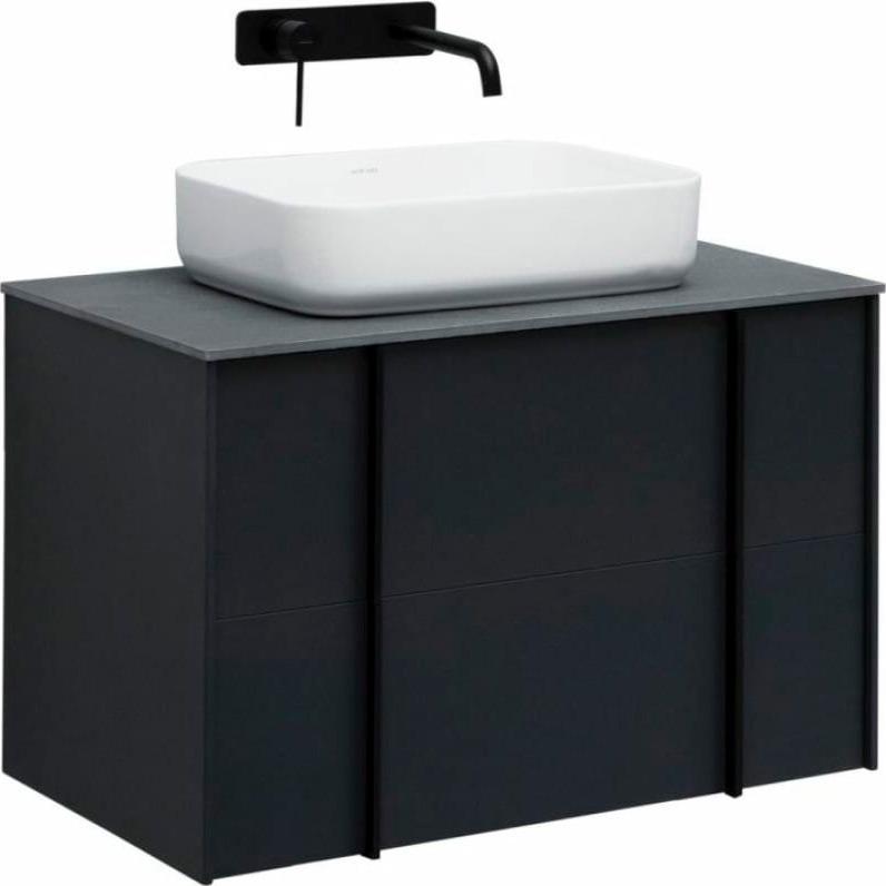 Тумба под раковину, с двумя выкатными ящиками, 800х462хh500мм, без раковины, столешницы, опор, (цв.антрацит матовый), Reality ZZ