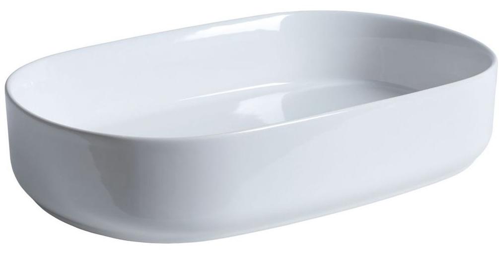 Раковина накладная на столешницу, овальная 550х360хh120мм, без отв.д/смесит., без перелива, (цв.белый), Fantasy ZZ