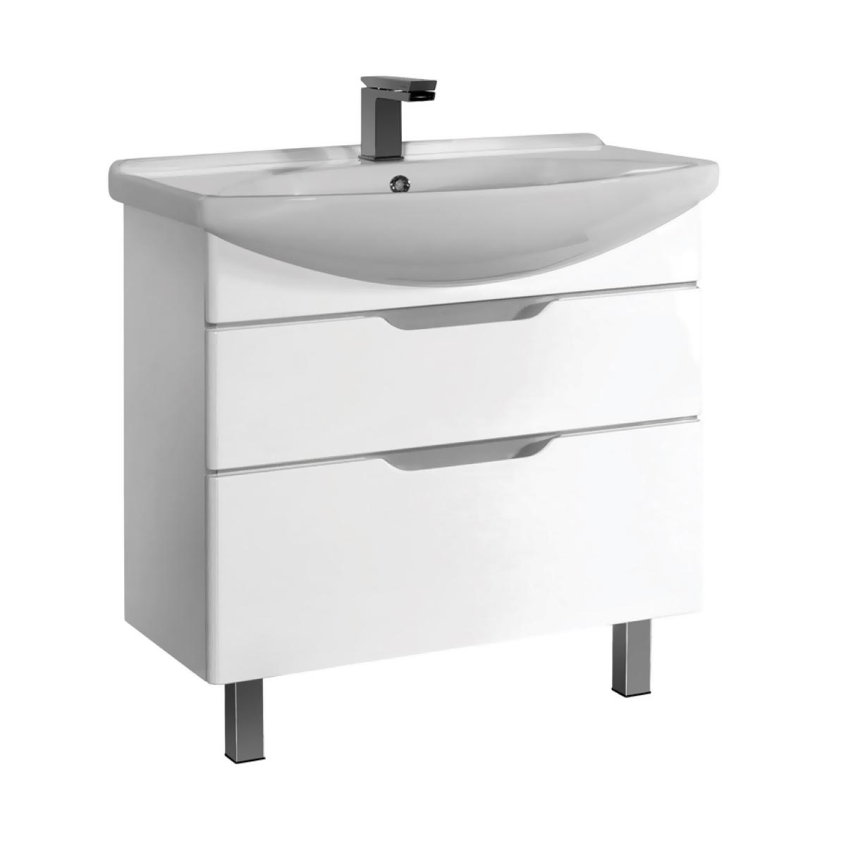 Тумба напольная "Laguna"-105, 2 выдвижных ящика, БЕЗ раковины, цв.белый ZZ